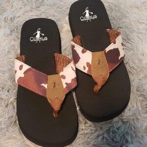 Corkys Cattle Brown flip flops New Size 6,7 And 11